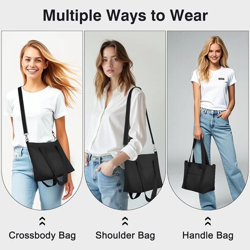Geestock Small Tote Bag for Women Small Tote Bag with Zipper, Lightweight Nylon Crossbody Totes Purses Shoulder Handbags in Saudi Arabia