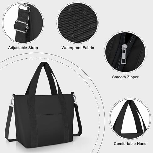 Geestock Small Tote Bag for Women Small Tote Bag with Zipper, Lightweight Nylon Crossbody Totes Purses Shoulder Handbags in Saudi Arabia