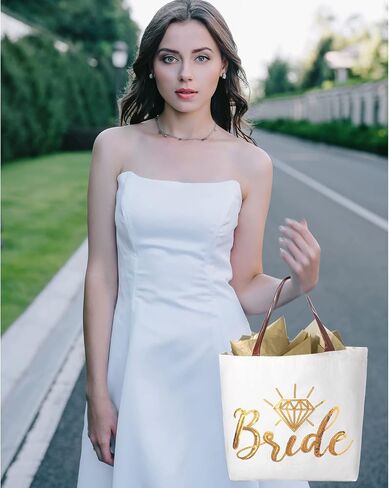 حقيبة حمل العروس من Saintrygo لتكون هدايا لحفلات الزفاف مع 4 أوراق ورق تغليف الدش وحفلات الزفاف، لوازم حفلات العازبة وشهر العسل in Kuwait