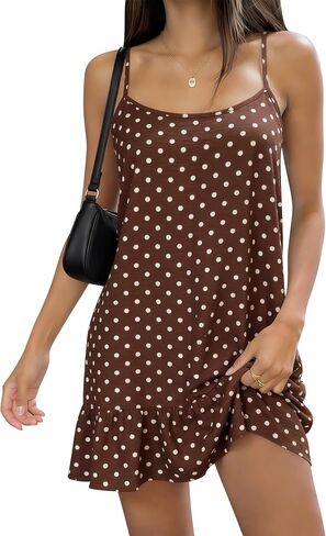 FOMELY Women's Summer Polka Dot Dress 2026 Sleeveless Mini Dress with Ruffle Hem Casual Going Out Vacation Short Dress in Kuwait