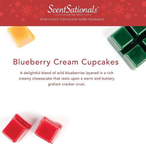 Scentsationals Blueberry Cream Cupcakes Scented Wax Melts - Blueberries, Cheesecake, & Graham Crackers, 10oz (24 Cubes) in Saudi Arabia