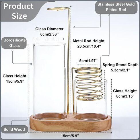 3 in 1 Incense Holder for Burning Insence-Stick & Palo Santo & Sage Sticks, Hanging Upside Down Incense Stick Burner with Glass Ash Catcher & Storage, Upside Down Palo Santo Sage Burner in Kuwait