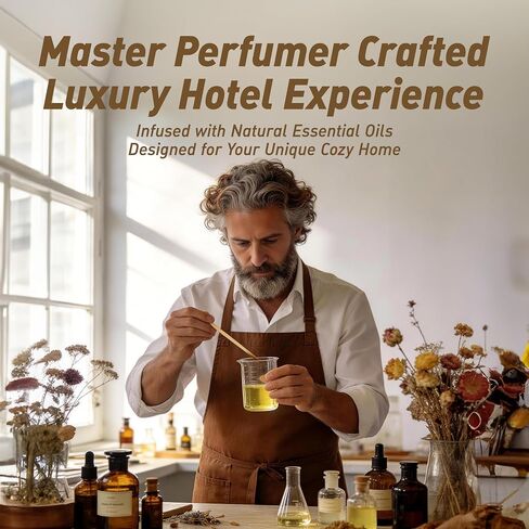 Luxury Hotel Scent Reed Diffuser Rifill 400ml (13.53oz) with 6 Reed Sticks | English Pear & Freesia Scent | Home, Bathroom & Office Decor | Long-Lasting Room Freshener | Premium Gift Set in Saudi Arabia