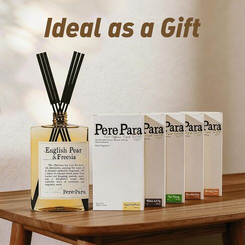 Luxury Hotel Scent Reed Diffuser Rifill 400ml (13.53oz) with 6 Reed Sticks | English Pear & Freesia Scent | Home, Bathroom & Office Decor | Long-Lasting Room Freshener | Premium Gift Set in Saudi Arabia