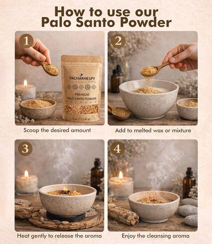 Palo Santo Incense Powder 4 oz Natural from Peru Ethycally Harvested for Smudging and Homemade Incense Bursera Graveolens Wood in Saudi Arabia