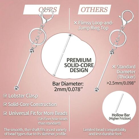 DIY Keychain Bars - Beadable Metal Rod for Custom Keychains, Fashion Accessories & Clothing Decoration Components in Saudi Arabia