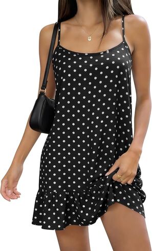 FOMELY Women's Summer Polka Dot Dress 2026 Sleeveless Mini Dress with Ruffle Hem Casual Going Out Vacation Short Dress in Kuwait