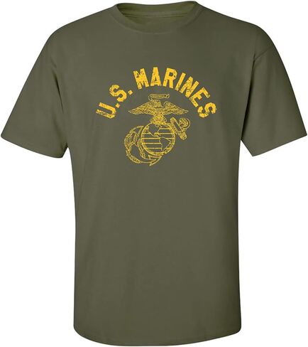 U.S. Marines Vintage Arch Gold Ink Adult Short Sleeve T-Shirt in Kuwait