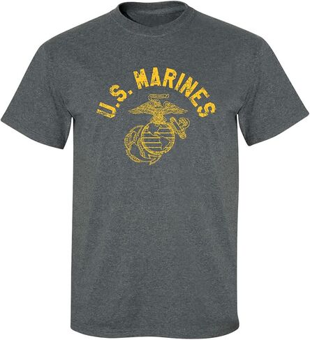 U.S. Marines Vintage Arch Gold Ink Adult Short Sleeve T-Shirt in Kuwait