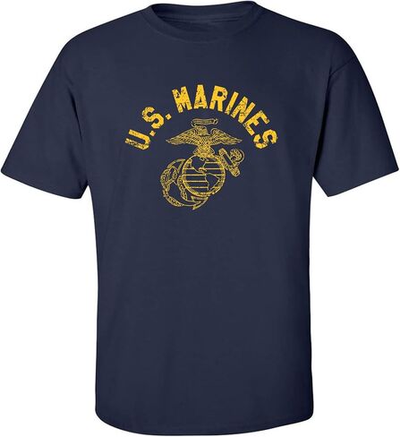 U.S. Marines Vintage Arch Gold Ink Adult Short Sleeve T-Shirt in Kuwait
