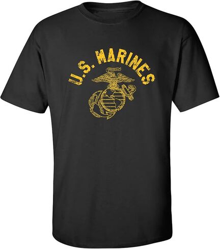 U.S. Marines Vintage Arch Gold Ink Adult Short Sleeve T-Shirt in Kuwait