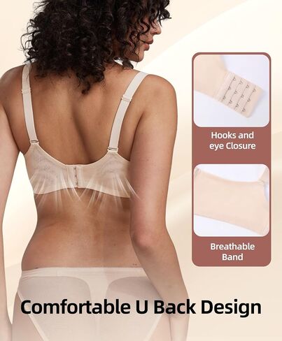Minimizer Bras for Women Unlined Full Coverage Lace Bra with Supportive Underwire for Large Bust in Saudi Arabia