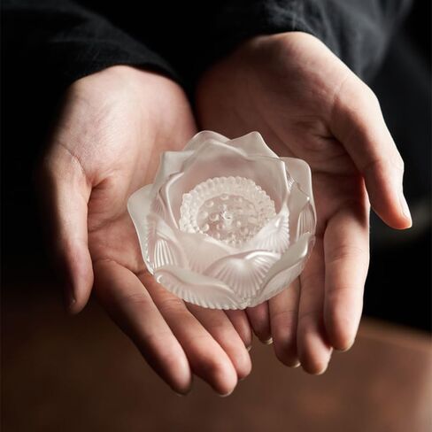 Modern Lotus Flower Incense Burner for Sticks Coil Cones, Handmade Crystal Glass Incense Stick Holder, Ash Catcher Ideal for Incense Burning, Aromatherapy Ornament Home SPA Decor (White) in Kuwait