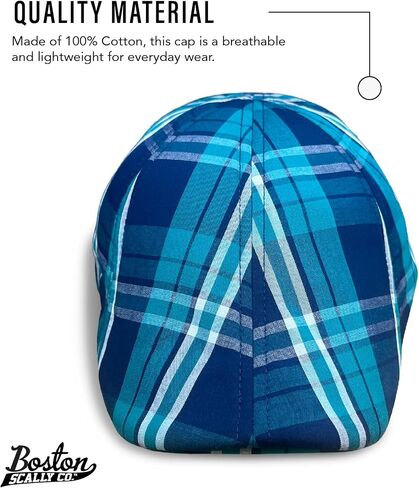 The Original Boston Scally Cap - The Sweetwater Newsboy Flat Cap - 6 Panel Cotton Fitted Hat for Men - Tealwater in Kuwait