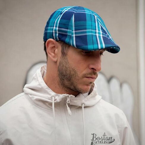 The Original Boston Scally Cap - The Sweetwater Newsboy Flat Cap - 6 Panel Cotton Fitted Hat for Men - Tealwater in Kuwait