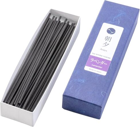 Asayu Japan Lavender Incense Sticks - Low Smoke Japanese Incense, 40g (70-80 Sticks), Made in Japan, Smokeless for Less Irritation and Non-Toxic, for Meditation, Relaxation & Home Fragrance in Kuwait