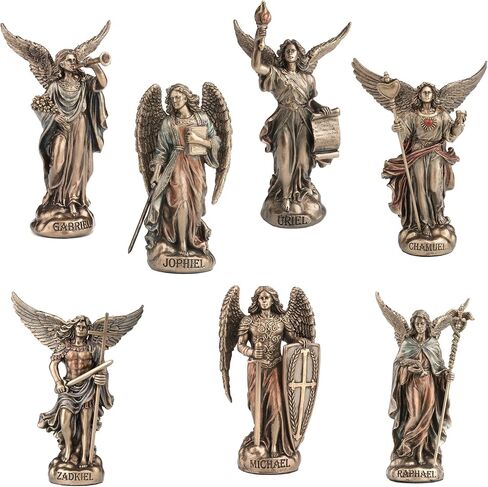 تصميم Veronese 4 مجموعة The Seven Archangel من البوليستون مطلية يدويًا بلمسة نهائية برونزية قابلة للتجميع لديكور المنزل in Kuwait