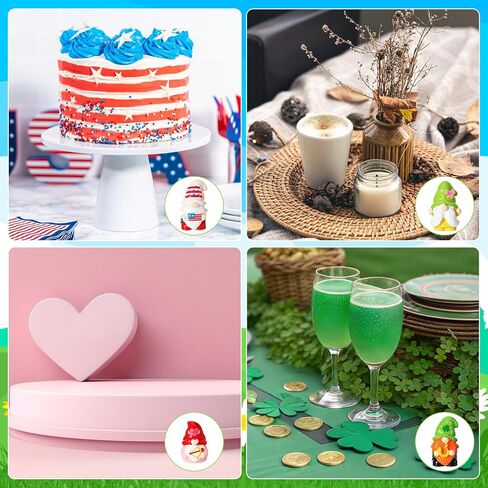 Miniature Resin Gnome Figurines Set 30 Pcs 15 Styles Independence Day 4th of July Seasonal Holiday Gnome Statues for Fairy Garden Terrarium Plant Pots Decor in Kuwait