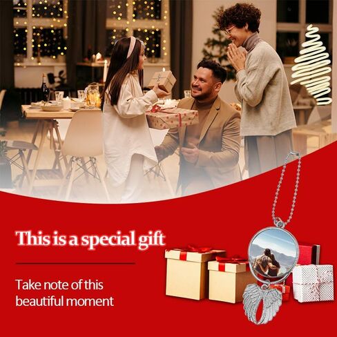 Photo Picture Frame for Couples Family Birthday for Women Men Double Side Car Hanging Ornament for Car Mirror Decor Hanging Angle Wing Ornament in Saudi Arabia