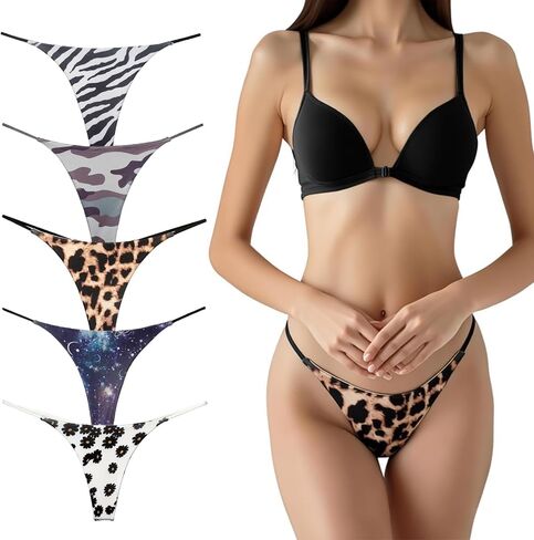 G String Thongs for Women Seamless tanga Underwear Low Rise Panties 5 Pack in Kuwait