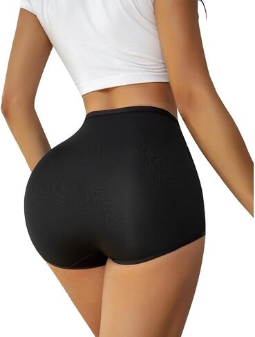 1PCS Women’s High-Waisted Lace Panties black– Elegant Comfortable Briefs with Tummy Control in Kuwait