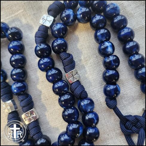 Rugged Rosaries® BLUE Marian Meditation ROSARY with St. Benedict Crucifix in Saudi Arabia