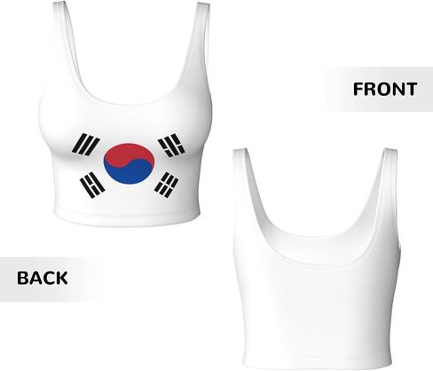 Flag of Republic of Korea Women's Sports Bra U-Back Workout Tank Top with Removable Pads, Breathable Yoga Crop Top in Saudi Arabia