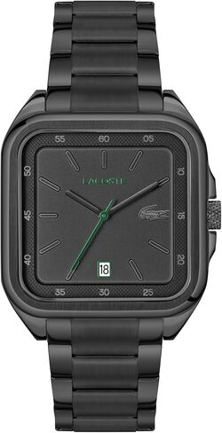 Lacoste.12.12 Up Men’s Quartz Watch – 39mm Rectangular Case – Link Bracelet – 3-Hand Analog Display with Date Function - Iconic Style - Gift for Him in Kuwait