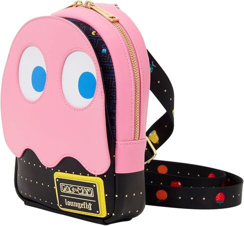 Loungefly Pac-Man Pinky Ghost Glow Sling Crossbody Bag in Kuwait