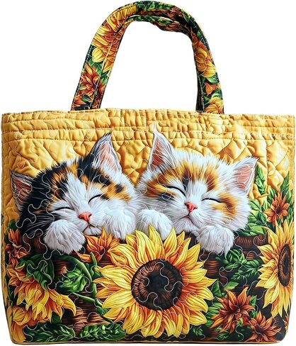 Women's Quilted Tote Bag – Lightweight Large Capacity Foldable for Travel | 20.87" L x 15.75" H in Kuwait