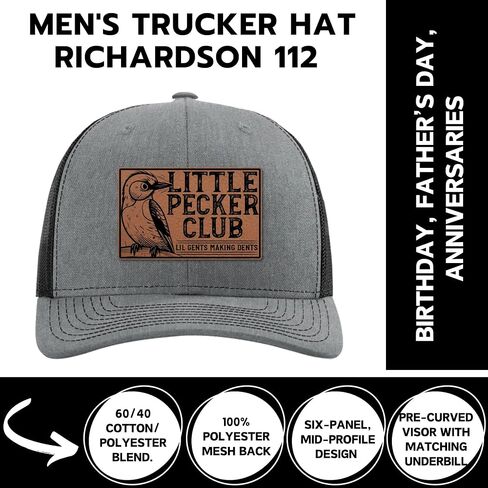 Little Pecker Club Hat - Lil Gents Making Dents - Funny Trucker Hats - White Elephant Gifts for Adults Funny - Birthday for Men Husband - Blue Collar Gifts - Richardson 112 Trucker Hat in Saudi Arabia