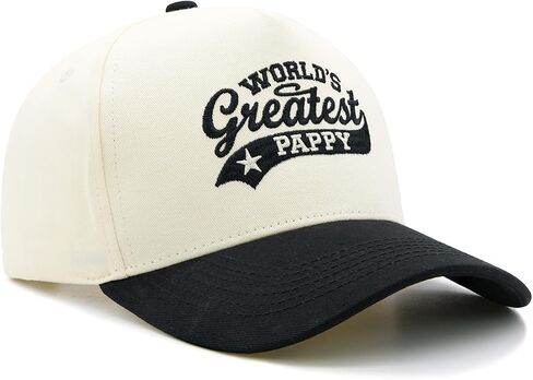 World's Greatest Pappy Hat, Vintage Two Tone Dad Hats for Men, Fathers Day Birthday Gifts for Grandpa Dad Black in Kuwait