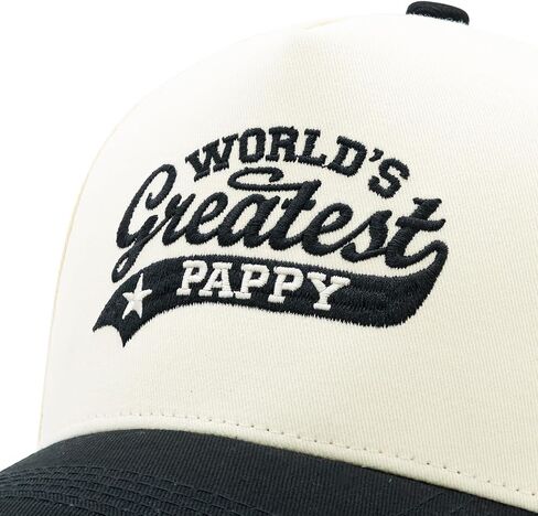 World's Greatest Pappy Hat, Vintage Two Tone Dad Hats for Men, Fathers Day Birthday Gifts for Grandpa Dad Black in Kuwait