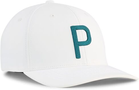 قبعة Puma Golf Heritage P Snapback الجديدة - ثلج جبال الألب/التضاريس الخضراء in Kuwait