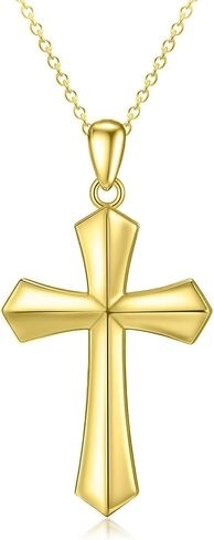 Christian Gift 14k Gold Cross Necklace for Women Gold Cross Pendant Necklaces Religious Faith Jewelry for Her Birthday Christmas Mothers Day Gifts for Mom Wife Girlfriend in Kuwait