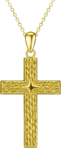 Christian Gift 14k Gold Cross Necklace for Women Gold Cross Pendant Necklaces Religious Faith Jewelry for Her Birthday Christmas Mothers Day Gifts for Mom Wife Girlfriend in Kuwait