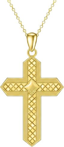 Christian Gift 14k Gold Cross Necklace for Women Gold Cross Pendant Necklaces Religious Faith Jewelry for Her Birthday Christmas Mothers Day Gifts for Mom Wife Girlfriend in Kuwait