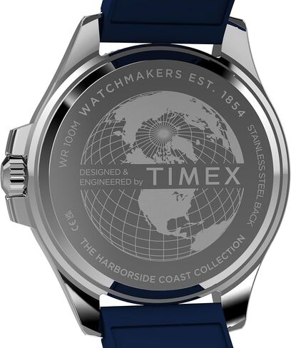 Timex Men's Harborside Coast Multifunction 43mm Watch - Blue Two- Piece Blue Dial Silver-Tone Case in Kuwait