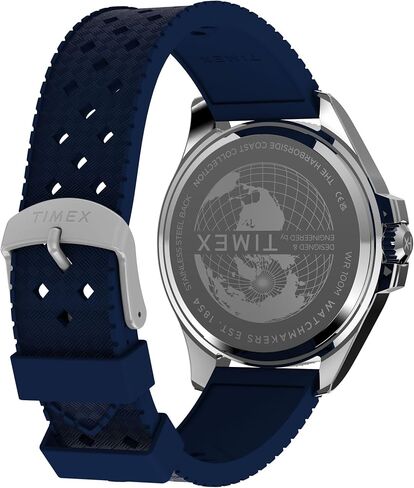 Timex Men's Harborside Coast Multifunction 43mm Watch - Blue Two- Piece Blue Dial Silver-Tone Case in Kuwait