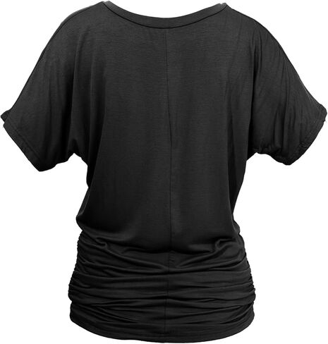 VahRuta Women Dolman Sleeve Tunic with Side Shirring Ruched Bottom Tops in Kuwait