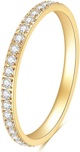 2mm 5mm Tainless Steel Cubic Zirconia Wedding Band Rings For Women,Stackable No Tarnish Fashion Cross Rings Size 4-10 in Saudi Arabia