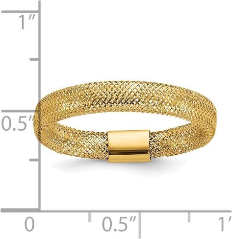Jewelry Affairs 14K Gold Polished Mesh Stretch Adjustable Band Ring in Saudi Arabia