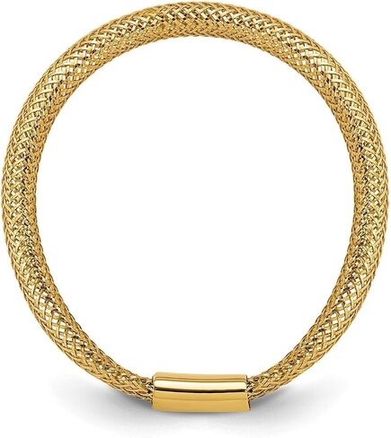 Jewelry Affairs 14K Gold Polished Mesh Stretch Adjustable Band Ring in Saudi Arabia