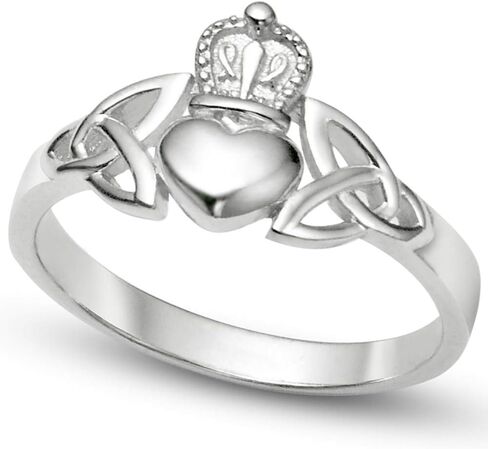 Metal Factory Nickel Free Sterling Silver Irish Claddagh Friendship and Love Band Celtic Ring w/Trinity Symbols in Saudi Arabia