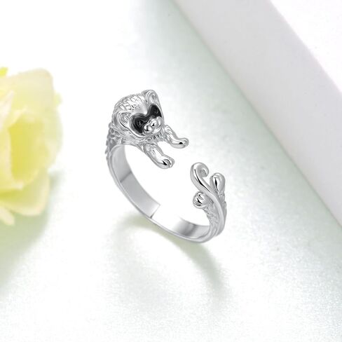 Ferret Open Band Ring 925 Sterling Silver - Hypoallergenic Animal Jewelry Gift for Women, Ferret Lovers, Rescuers in Saudi Arabia