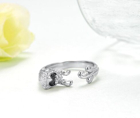 Ferret Open Band Ring 925 Sterling Silver - Hypoallergenic Animal Jewelry Gift for Women, Ferret Lovers, Rescuers in Saudi Arabia