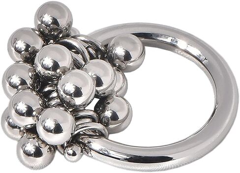 Cluster Ball Ring for Women, Stainless Steel Polished Sphere Band in Gold and Silver, 3D Dimensional Fashion Jewelry, Size 5-9 in Saudi Arabia