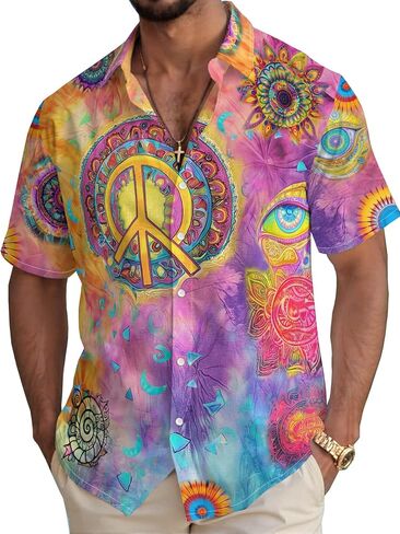 Funny Hawaiian Shirt Summer Beach Tropical Short Sleeve Holiday Print Aloha Shirt Casual Button Down Shirt in Kuwait