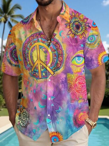 Funny Hawaiian Shirt Summer Beach Tropical Short Sleeve Holiday Print Aloha Shirt Casual Button Down Shirt in Kuwait