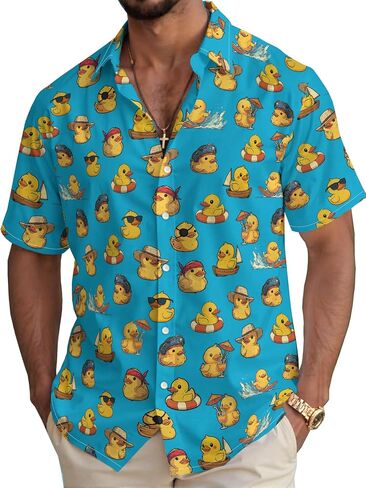 Funny Hawaiian Shirt Summer Beach Tropical Short Sleeve Holiday Print Aloha Shirt Casual Button Down Shirt in Kuwait
